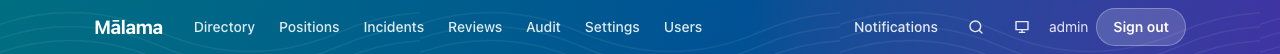 The navigation bar. The highlighted pill shows which section you are in.